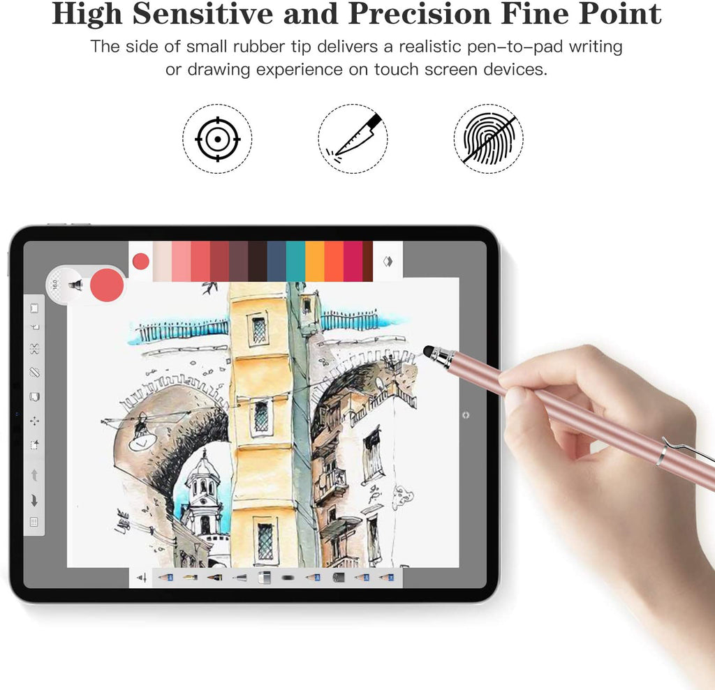 Pink Stylus, Lightweight Aluminum Fiber Tip Touch Screen Pen - AWZ52