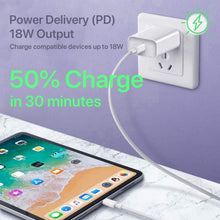 Load image into Gallery viewer, 18W Fast Home Charger, Power Quick 6ft USB-C Cable PD Type-C - AWJ09