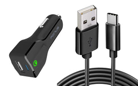 Car Charger,  Type-C 6ft Cable USB Port 18W Fast  - AWK42 973-1