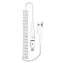 Load image into Gallery viewer, Coiled USB Cable , White Sync Power Wire Charger Cord - AWK34