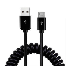 Load image into Gallery viewer, 24W Fast Car Charger , Wire Power Cord Micro-USB to USB-C Adapter Coiled USB Cable - AWK78