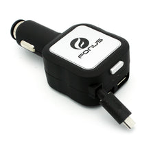 Load image into Gallery viewer, Car Charger, Micro-USB 2-Port USB 4.8Amp Retractable - AWM89