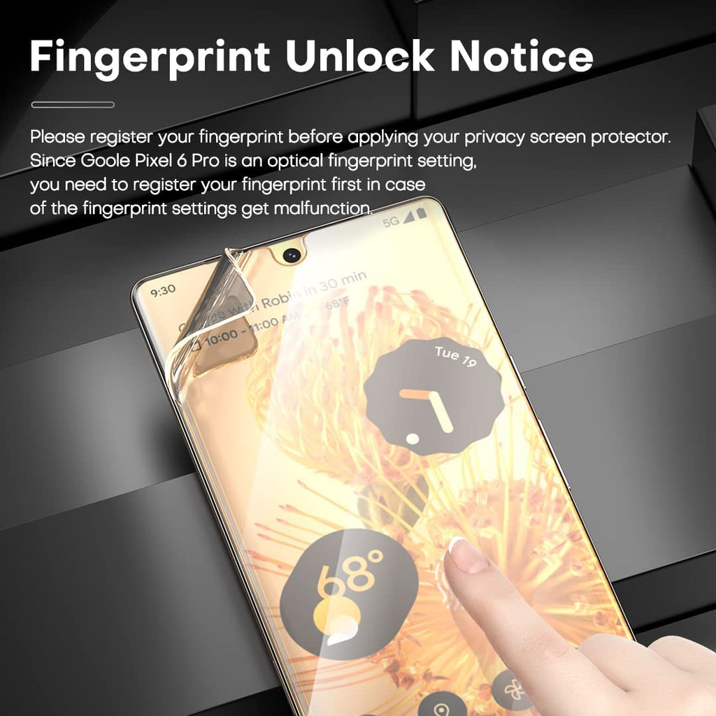 3 Pack Privacy Screen Protector, Anti-Spy Anti-Peep Fingerprint Works TPU Film - AW3Z28