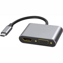 Load image into Gallery viewer, USB-C to HDMI VGA Adapter, Projector Converter TV Video Hub HDTV Cable Video Splitter - AWX98