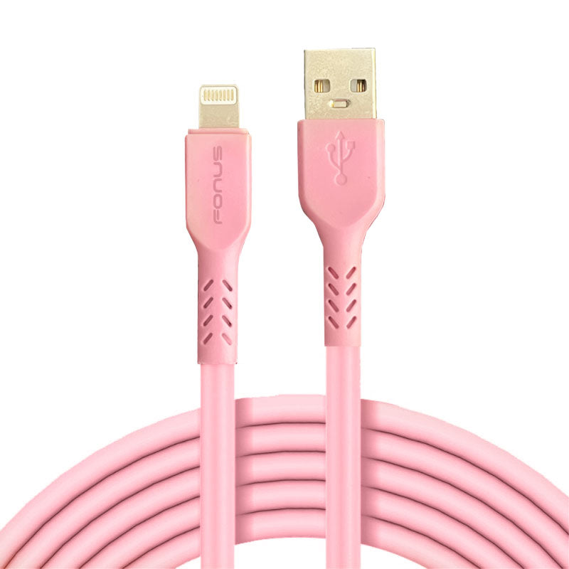 10ft Long USB Cable, Pink Fast Charge Power Wire Charger Cord - AWZ13