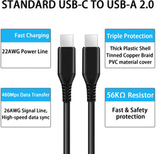 Load image into Gallery viewer, PD Type-C Cable, Long Fast Charger Cord 6ft USB-C - AWJ68