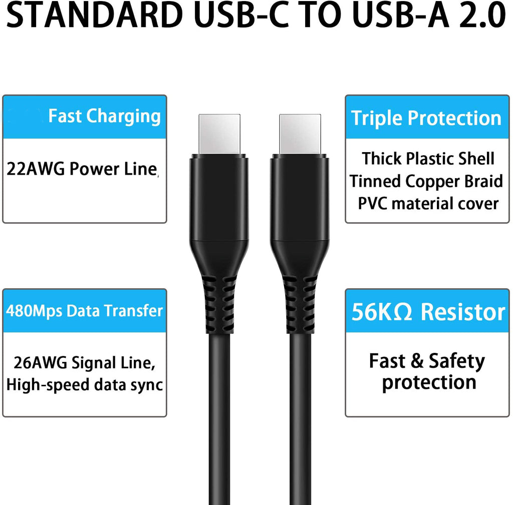 PD Type-C Cable, Long Fast Charger Cord 10ft USB-C - AWK53
