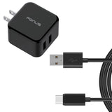 Quick Home Charger, Power Cord 2-Port USB 6ft USB Cable 30W - AWR45
