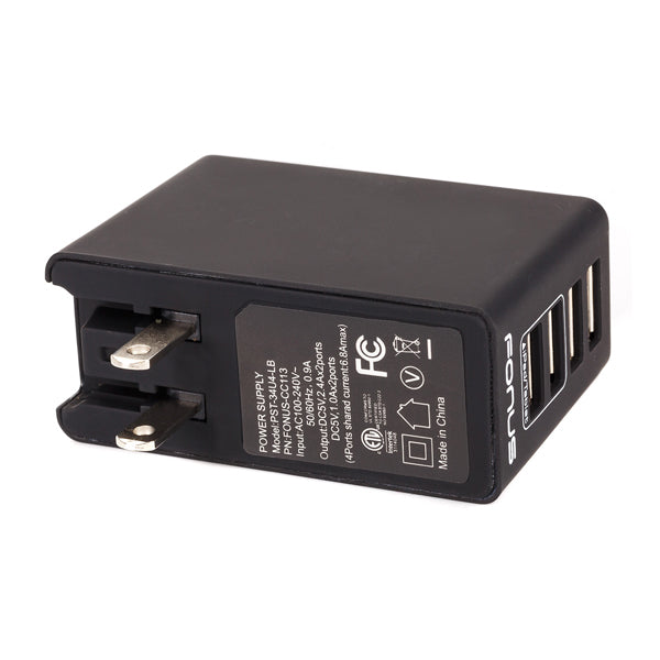 Home Charger, Wall 6.8A 4-Port USB 34W - AWK64