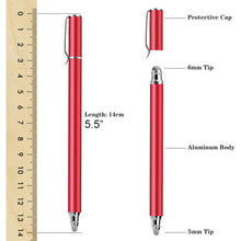 Load image into Gallery viewer, Red Stylus, Lightweight Aluminum Fiber Tip Touch Screen Pen - AWZ57