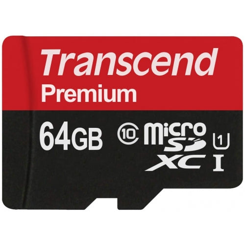 64GB Memory Card, Class 10 MicroSD High Speed Transcend - AWV24