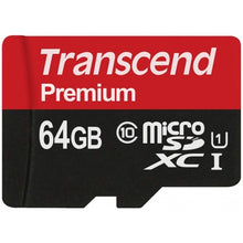 Load image into Gallery viewer, 64GB Memory Card, Class 10 MicroSD High Speed Transcend - AWV24