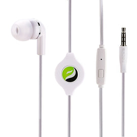 Retractable Mono Earphone, Handsfree Headset 3.5mm w Mic Headphone - AWS09