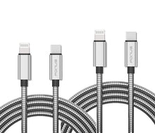 Load image into Gallery viewer, 3ft and 6ft Metal PD USB-C Cables, Sync Type-C to iPhone Wire Long Power Cords Fast Charge - AWY55