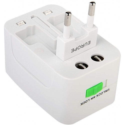 International Charger, Plug Converter Adapter Travel USB 2-Port - AWM08