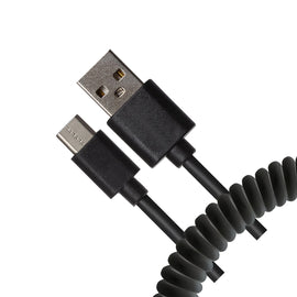 USB Cable,  Cord Charger MicroUSB Coiled  - AWK09 275-1
