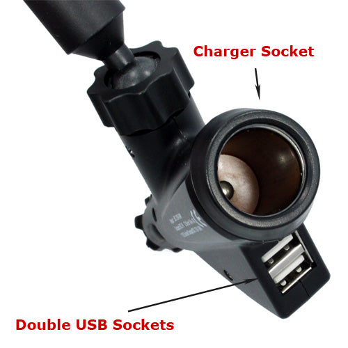 Car Mount, USB Port DC Socket Holder Charger - AWD69