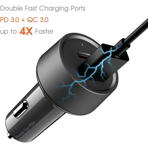 Quick Car Charger, Power Type-C PD 2-Port USB Cable 36W - AWE16