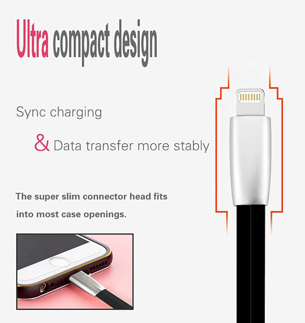 USB Cable, Power Charger Cord Flat 6ft - AWG02