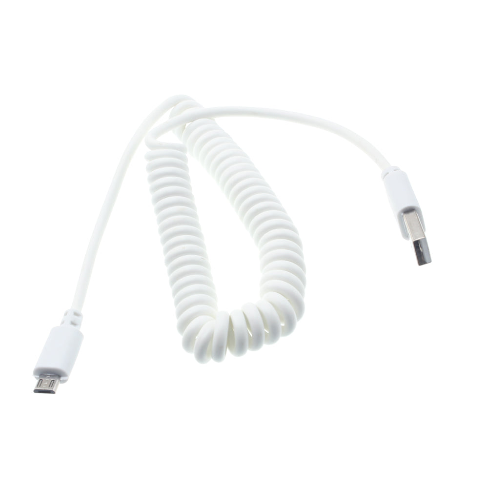 USB Cable, Cord Charger MicroUSB Coiled - AWK04