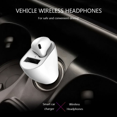 Wireless Earphone, Single Earbud Headphone Mono Headset Docking Car Charger - AWL89