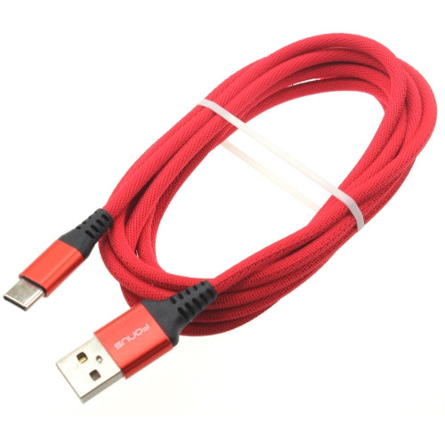 Red 10ft USB-C Cable, Wire Power Charger Cord Type-C - AWA80