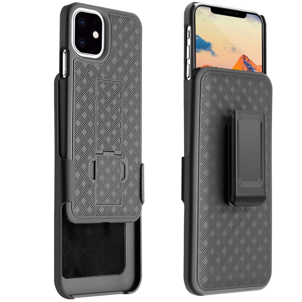 Belt Clip Case and 3 Pack Screen Protector, Matte Kickstand Cover Ceramics Swivel Holster - AWM90+3F57