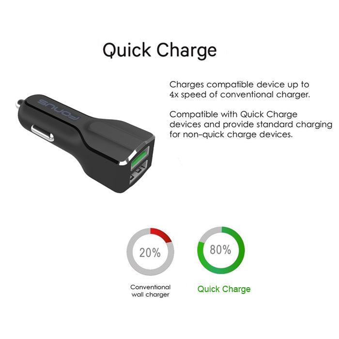 Car Charger, Adapter Power 2-Port USB 30W - AWA68