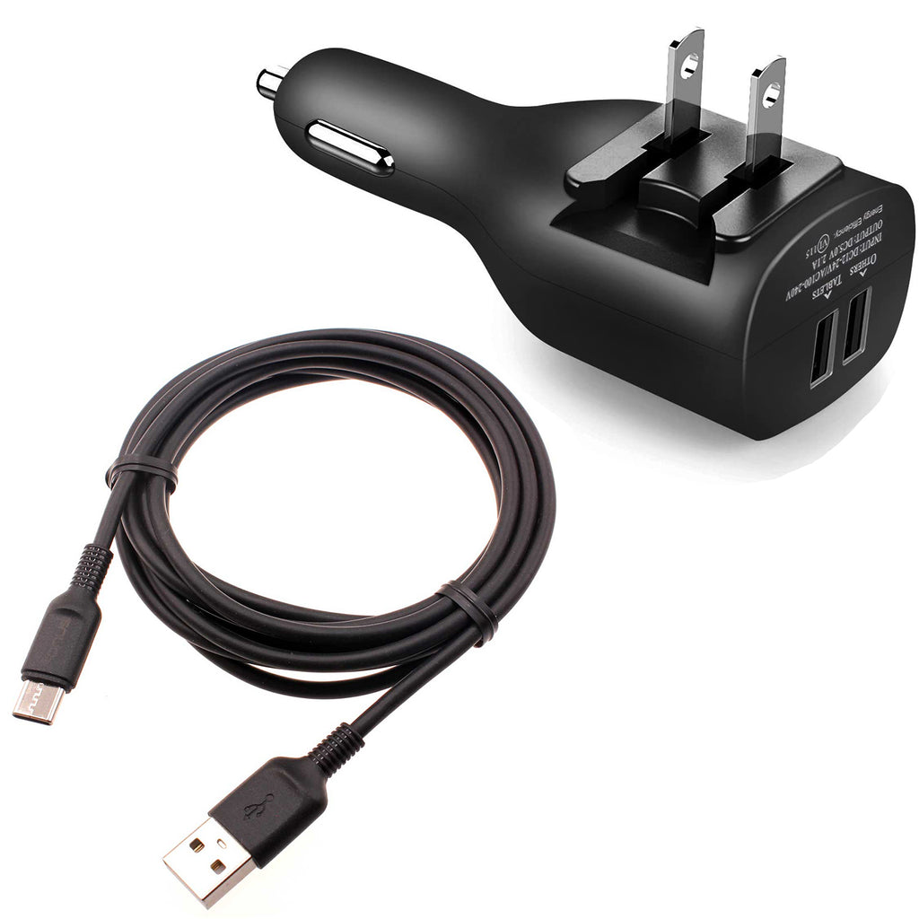2-in-1 Car Home Charger, Charging Wire Travel Power Adapter TYPE-C Cord 6ft Long USB-C Cable - AWY10
