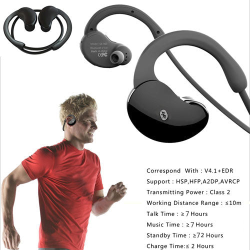 Wireless Headphones, Neckband Folding Hands-free Mic Sports Earphones - AWD15