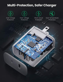 18W Fast Home Charger, Power Wire USB Wall Adapter Type-C Cord 6ft Long USB-C Cable - AWY16