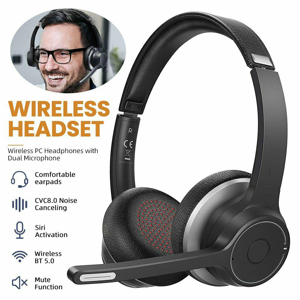 Wireless Over-Ear Headphones, Earphones Hands-free Headset With Boom Microphone - AWZ58