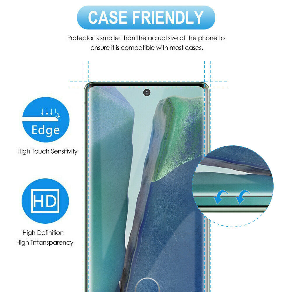 3 Pack Screen Protector , Full Cover 3D Curved Edge (Fingerprint Unlock) Tempered Glass - AW3E92