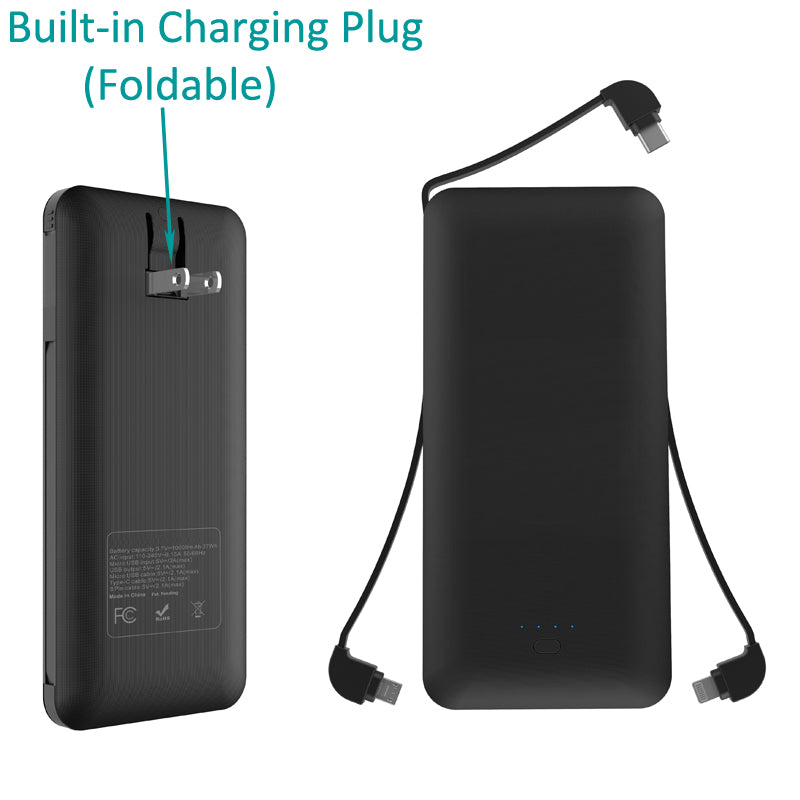 10000mAh Power Bank, USB Port Portable Backup Battery Charger - AWC07