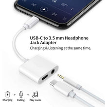Load image into Gallery viewer, USB-C Headphone Adapter, Splitter Type-C Charger Port 3.5mm Jack Earphone - AWG27