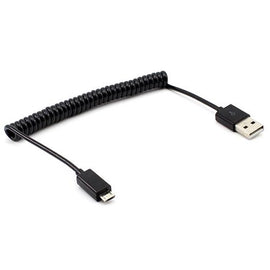 USB Cable, Cord Charger MicroUSB Coiled - AWK09