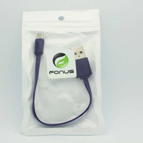 Short USB Cable, Cord Charger Purple MicroUSB - AWB04
