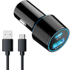 Quick Car Charger, Power Type-C PD 2-Port USB Cable 36W - AWL91