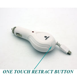 Car Charger, Power DC Socket MicroUSB Retractable - AWD60