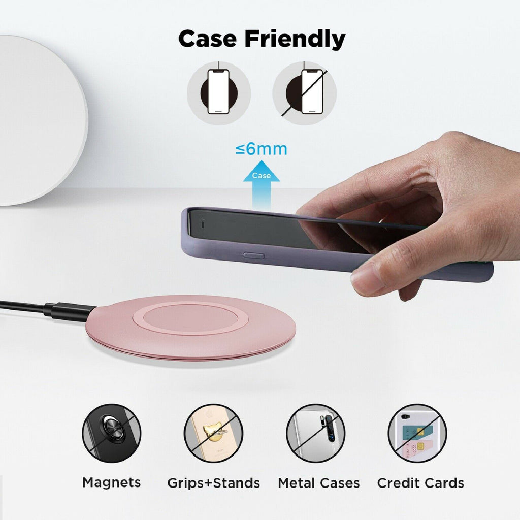 15W Wireless Charger, Slim Charging Pad Pink Fast - AWWH2