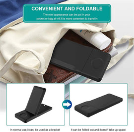 Wireless Charger, 2-Coils Stand Folding 15W Fast - AWZ82