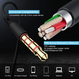 Wired Earphones, Headset Handsfree Mic Headphones Hi-Fi Sound - AWJ22