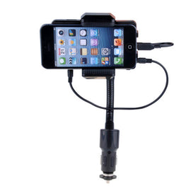 Car Mount, Rotating USB Port Charger Holder FM Transmitter - AWJ45