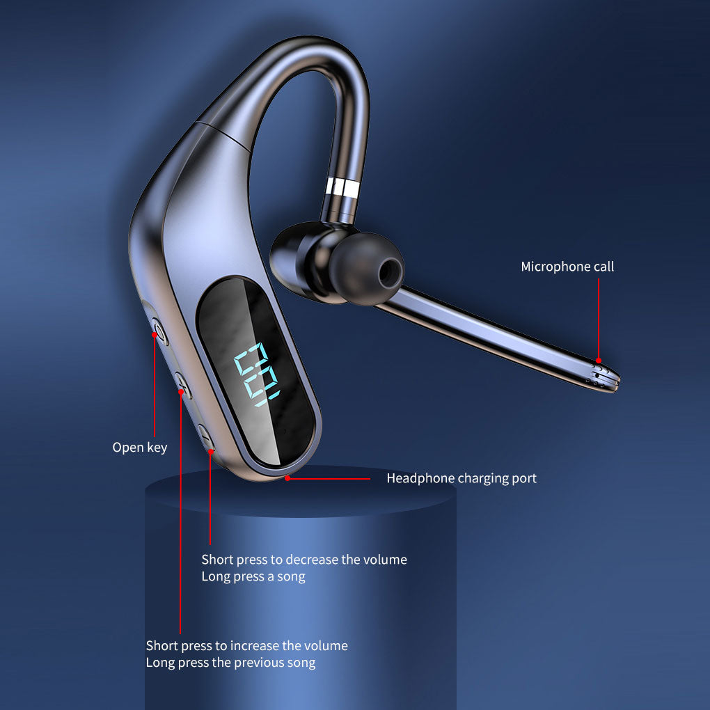 Wireless Earphone, Single Handsfree Headphone Boom Mic Ear-hook - AWY47