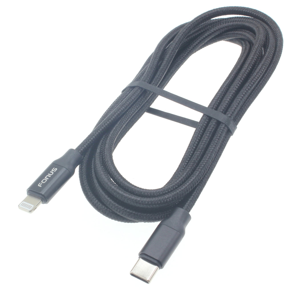 PD USB Cable, Power Charger USB-C to iPhone 10ft - AWB36