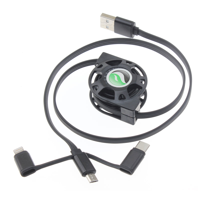 USB Cable, Cord Power Charger Retractable - AWR30