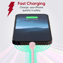 Load image into Gallery viewer, 10ft Long USB Cable, Pink Fast Charge Power Wire Charger Cord - AWZ13