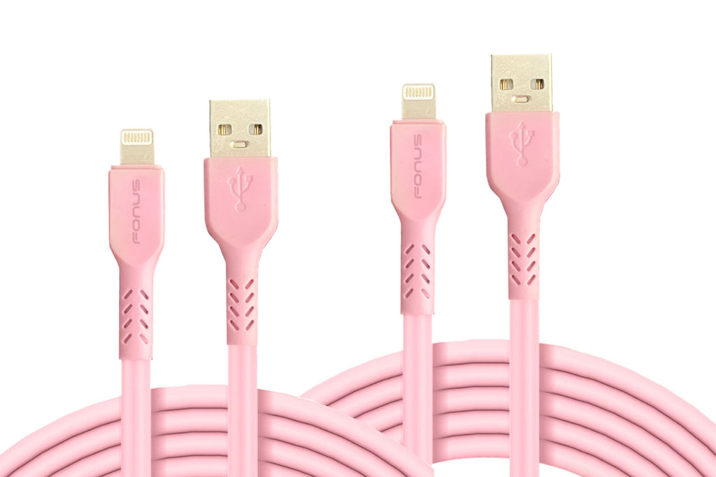 6ft and 10ft Long USB Cables , Pink Wire Power Wire Charger Cord - AWZ14