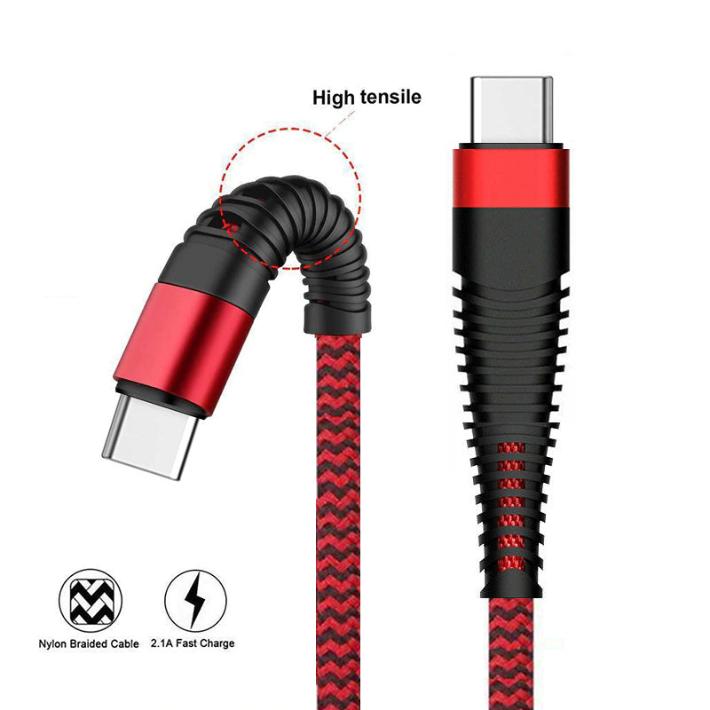6ft and 10ft Long PD USB-C Cables, USB-C to USB-C Power Wire TYPE-C to TYPE-C Cord Fast Charge - AWY68