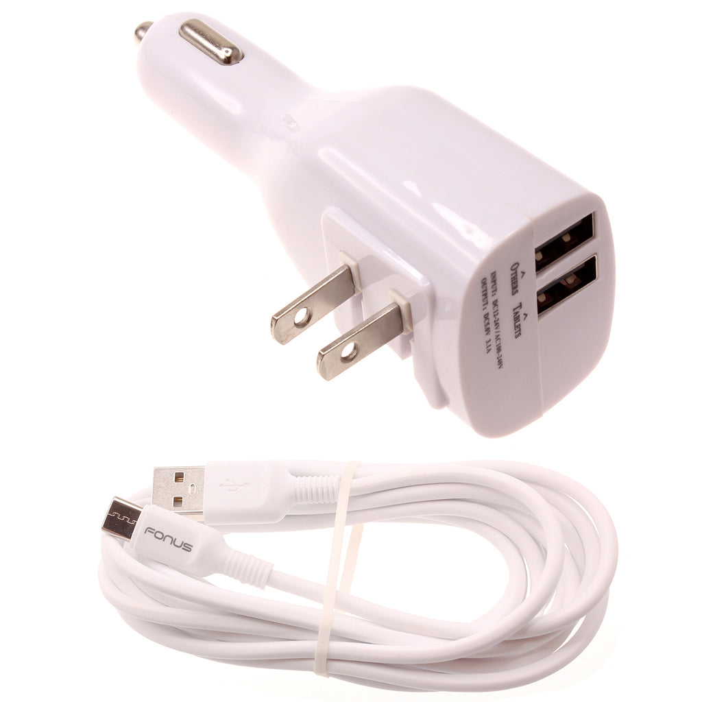 2-in-1 Car Home Charger,  Charging Wire Travel Power Adapter Long Cord 6ft Micro USB Cable  - AWY14 1735-1